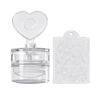 French Manicure Stamp with Detachable Floral/Heart Patterns & Flexible Silicone Stamper Heart Flower Nails Stamp