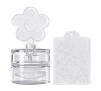 French Manicure Stamp with Detachable Floral/Heart Patterns & Flexible Silicone Stamper Heart Flower Nails Stamp