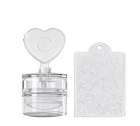 French Manicure Stamp with Detachable Floral/Heart Patterns & Flexible Silicone Stamper Heart Flower Nails Stamp