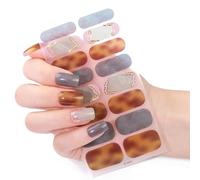 French Manicure Stickers Art Strips with Glues 12 Hour Curing Time Patterns for Skin Elegant Nails Art Decals