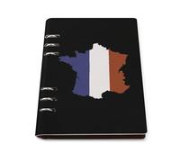 French Map Flag Fashion A5 Notebook Refillable 6 Ring Binder Note Book 90 Pages Travel Journal Writing