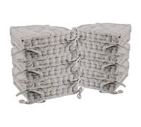 Nicola Spring Grey Seat Cushions - Pack of 12 - French Mattress Dining Chair Cushions Seat Pads Indoor Kitchen Outdoor Garden Patio Chair Pad Dining Bolster Pillow
