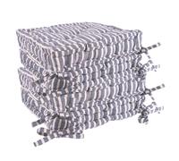 Nicola Spring Blue Stripe Seat Cushions - Pack of 4 - French Mattress Dining Chair Cushions Seat Pads Indoor Kitchen Outdoor Garden Patio Chair Pad Dining Bolster Pillow