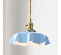French Medieval Glass Pendant Light Single Head LED Chandelier European Restaurant Lamp with Creative American Retro - Ideal for bar, Corridors, Bedside
