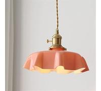 French Medieval Glass Pendant Light Single Head LED Chandelier European Restaurant Lamp with Creative American Retro - Ideal for bar, Corridors, Bedside
