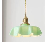 French Medieval Glass Pendant Light Single Head LED Chandelier European Restaurant Lamp with Creative American Retro - Ideal for, Corridors, Bedside