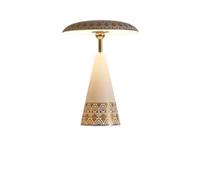 French Medieval Style Bedroom Desk Lamp, Light Luxury Imitation Porcelain Charging Touch Desk Lamp, Desk Head Atmosphere Decorative Lighting Fixture (Type A Milky White)