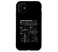 French military jet Dassault Mirage 2000D blueprint Case for iPhone 11