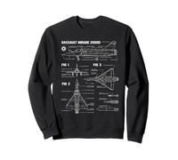 French military jet Dassault Mirage 2000D blueprint Sweatshirt