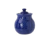 French Milk Jug, Sugar Bowl & Creamer Set - Dark Blue Ceramic Cream Pitcher for Coffee Serving(B)