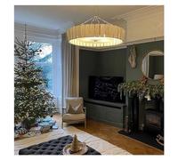 French Modern Ceramic Chandelier White LED Compatible with Living Room Bedroom,Pendant Light