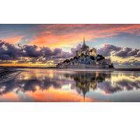 French Mont Saintmichel Castle DIY 5D Diamond Painting by Number Unique Kits Home Wall Decor Crystal Rhinestone Wall Decor 50x60CM