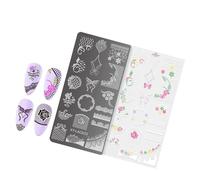 French Nails Art Stamping Plate Flowers Nails Stencil Stamp Hollow Lines Manicure Template Stencil Nails Art Decoration