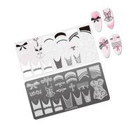 French Nails Art Stamping Plate Flowers Nails Stencil Stamp Hollow Lines Manicure Template Stencil Nails Art Decoration