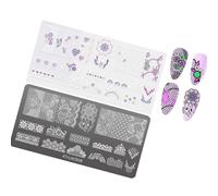 French Nails Art Stamping Plate Flowers Nails Stencil Stamp Hollow Lines Manicure Template Stencil Nails Art Decoration