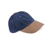 (French Navy/ Taupe) Beechfield Unisex Adult LP Heavy Brushed Cotton Cap