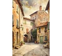 French Normandy Watercolor Landscapes: Travel Art Collection