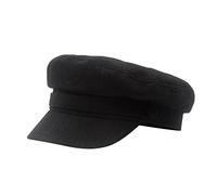 French Officer Hat Versatile British Beret (Black, One Size)