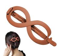French Oval Hair Clip - Flat Crocodile Clips Secure Snap | Hair Clips with Curved Bun Ponytail Decorative Oval Design Bun Holder for Women and Girls in Al