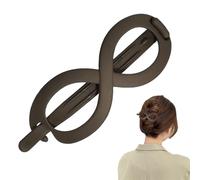 French Oval Hair Clip - Flat Crocodile Clips Secure Snap | Hair Clips with Curved Bun Ponytail Decorative Oval Design Bun Holder for Women and Girls in Al