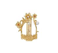 French Palace Style Craftsmanship Pearl Engraving Electroplating Pin Brooch Women's Dress Coat Accessories