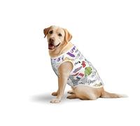 French Paris Tour Eiffel Tower Casual Pet Sleeveless T-Shirt Dog Vest, Printed Soft Cotton Pet Clothes Breathable T-Shirt Large Dog (3xl-5xl)