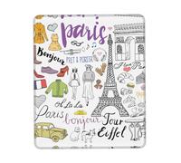 French Paris Tour Eiffel Tower Desk Pad, Washable for Office/Gaming/Writing, Rubber Base, Polyester Surface
