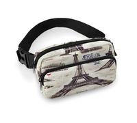 French Paris Tour Eiffel Tower Fanny Pack Large Bum Bag with Adjustable Strap Waist Pack Crossbody Bags Waist Bags with Zipper Belt Bag