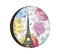 French Paris Tour Eiffel Tower Holloween Tire Covers Waterproof Anti Uv Coversfor Truck Trailer