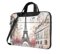 French Paris Tour Eiffel Tower Laptop Bag for Women Men 14 inch, 360 Protective Computer Shoulder Bag Briefcase Messenger Bags