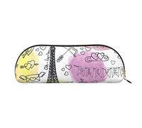 French Paris Tour Eiffel Tower Leather Semi-Circular Storage Bag, Semi-Circular Shape, Simple and Fashionable
