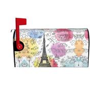 French Paris Tour Eiffel Tower Magnetic Mailbox Cover Mailbox Protector Letter Box Flap Easy Install No Tools 21x18 In