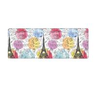 French Paris Tour Eiffel Tower Mouse Pad 12x31.5in Extended Gaming Mat