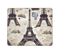 French Paris Tour Eiffel Tower Mouse Pad Waterproof Gaming Mousepad for Office Computer Mousepads for Desk Pad with Non-Slip Rubber Base Washable Cloth Mouse Mat 10 x 12 inch