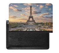 French Paris Tour Eiffel Tower Passport Holder with Card Slots Portable Passport Cover Compact Waterproof Passports Protector