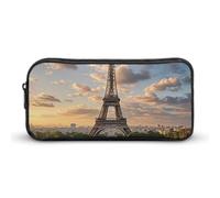 French Paris Tour Eiffel Tower Pencil Case - Large Aesthetic Makeup Bag Multi-Purpose Pencil Pouch Cute Cosmetic Bag with Zipper Closure for Office, Home, Study & Travel