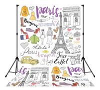 French Paris Tour Eiffel Tower Print Backdrop Background for Photography Portrait Photoshoot,Photo Studio Prop and Party