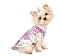 French Paris Tour Eiffel Tower print Dog Shirts for Small Dogs Stretchy T-Shirts Lightweight Tank Top Sleeveless Striped Vest