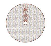 French Paris Tour Eiffel Tower Print Festive Christmas Tree Skirt Holiday New Year Party Xmas Festive Occasions Decor
