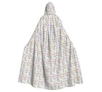 French Paris Tour Eiffel Tower Print Full Length Hooded Unisex Cloak For Halloween Cosplay And Renaissance Festivals