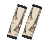 French Paris Tour Eiffel Tower Print Handles Protection Luggage Handle Wrap Grips 2 Packs Suitcase Identifiers Soft Grip