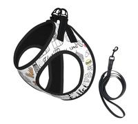 French Paris Tour Eiffel Tower Print Harness Leash Set For Cats And Dogs, Reflective Adjustable, Soft Breathable Mesh Vest With Escape-Proof Lead, For Small Pets And Kitten Puppies