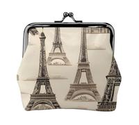 French Paris Tour Eiffel Tower Print Lightweight Women Coin Purse Exquisite Waterproof Small Pouch for Coins Cards