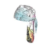 French Paris Tour Eiffel Tower Print Skull Cap Moisture Wicking Bike Headwrap Lightweight Helmet Liner Adult Modern Hat 55-60 cm