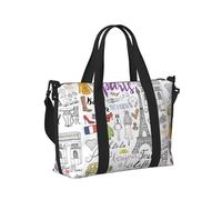French Paris Tour Eiffel Tower Print Travel Duffle Bag,Handheld Shoulder Weekender Overnight Bag for Travel,Gym,Yoga