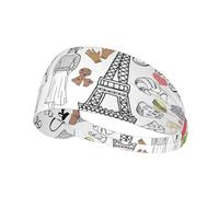 French Paris Tour Eiffel Tower Print Ultra-Soft Elastic Headband for Women Men Headwear for Gifts Gym Cycling Hiking