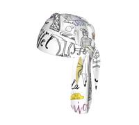 French Paris Tour Eiffel Tower Printed Cap Do Rag, Moisture Wicking Cycling Cap Helmet Liner for Biking Running Hiking