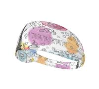 French Paris Tour Eiffel Tower Printed Running Headband Women, Foldable Adjustable Width, Non Slip for Workout Washing and Spa