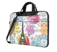 French Paris Tour Eiffel Tower Printed Waterproof Laptop Case Ultra-Thin Portable One-Shoulder Laptop Bag 600d Oxford 13in/14in/15.6in