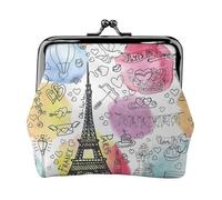 French Paris Tour Eiffel Tower Printing Lightweight Coin Purse, Minimalist Wallet for Coffee Runs and Local Outings